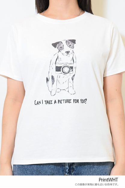 ≪SALE≫Camera Dog Print Tee