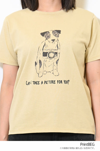 ≪SALE≫Camera Dog Print Tee