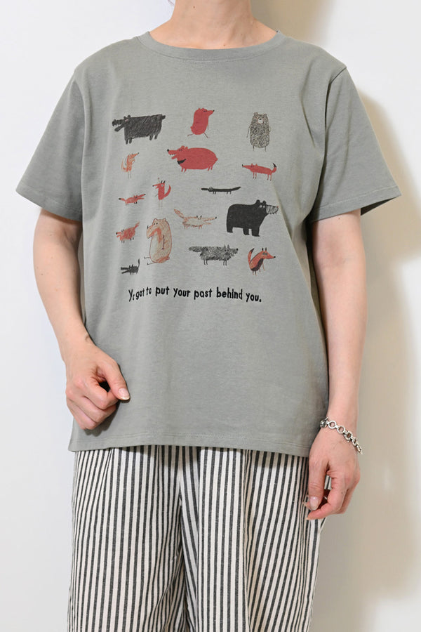 ≪SALE≫きつねとくまプリントTEE