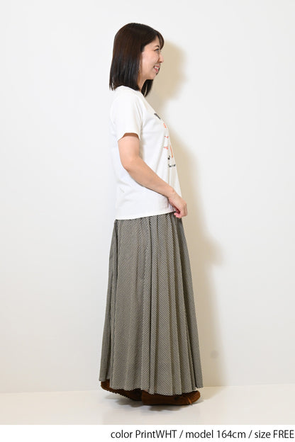 きつねとくまプリントTEE
