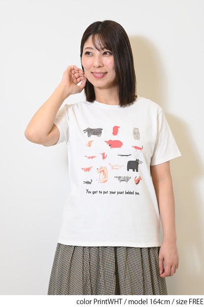 きつねとくまプリントTEE