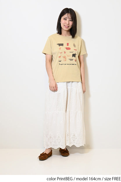 きつねとくまプリントTEE