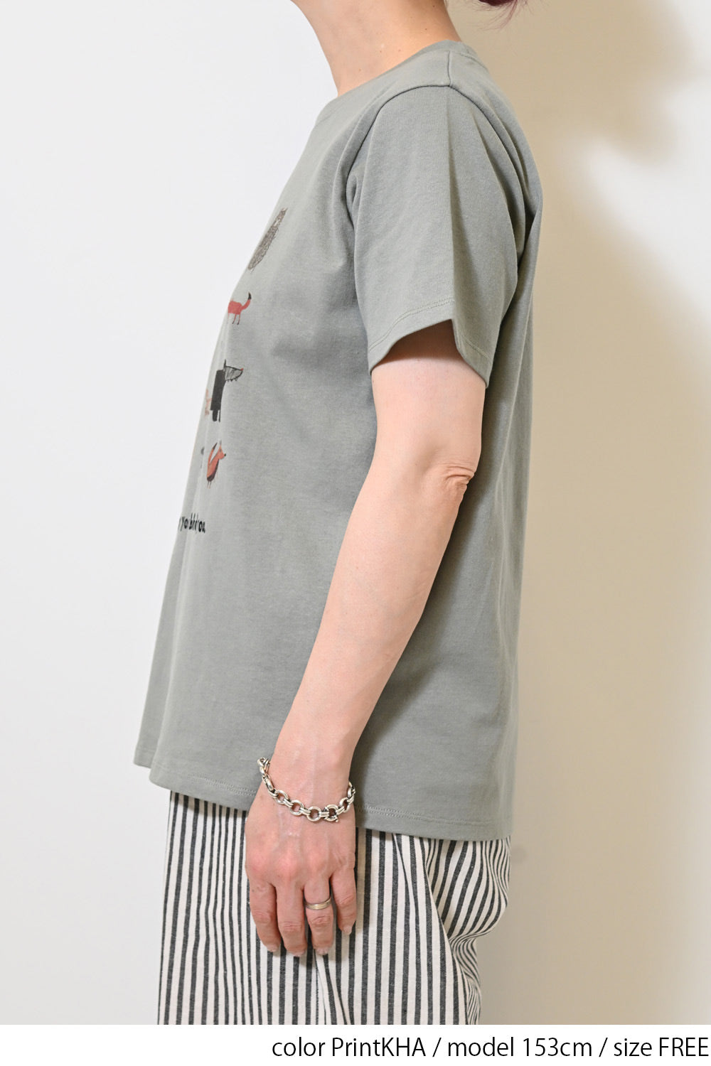 きつねとくまプリントTEE