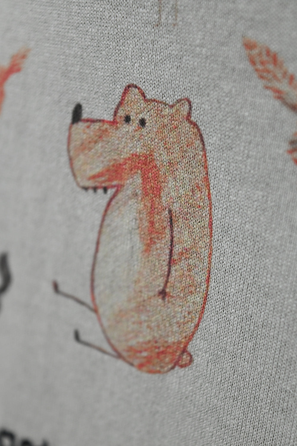 きつねとくまプリントTEE