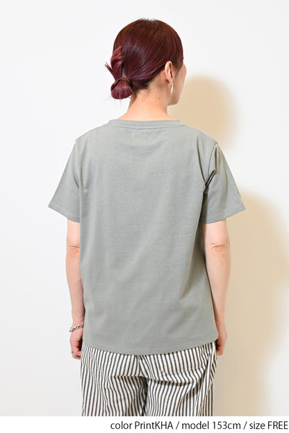 きつねとくまプリントTEE