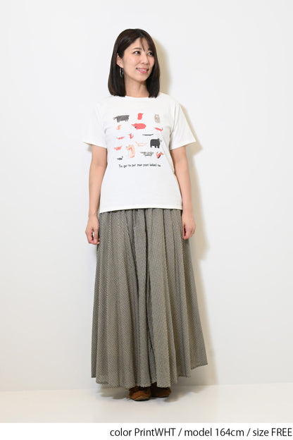 きつねとくまプリントTEE