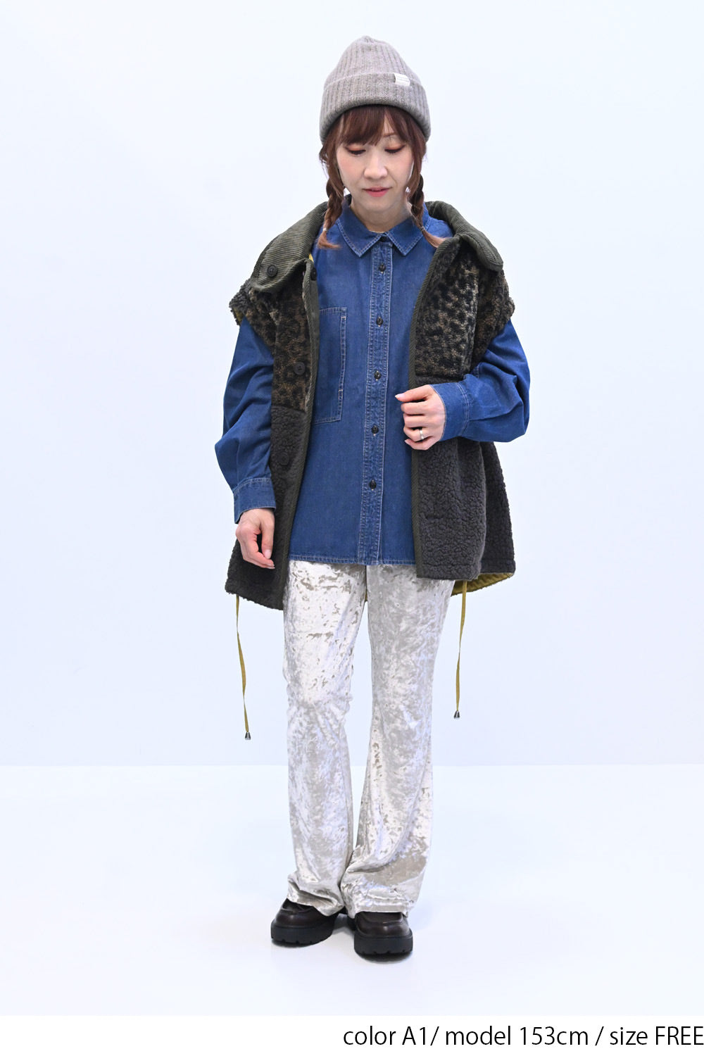 ≪SALE≫ DENIM Shirt with Printed Hem