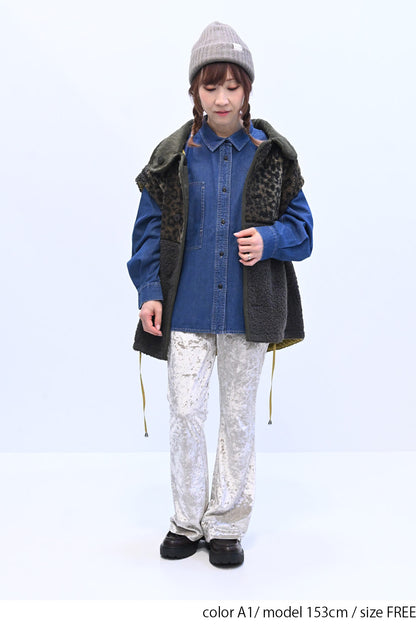 ≪SALE≫ DENIM Shirt with Printed Hem