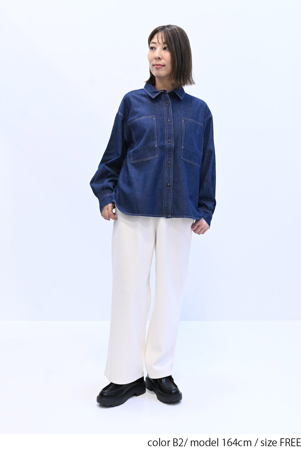 ≪SALE≫ DENIM Shirt with Printed Hem
