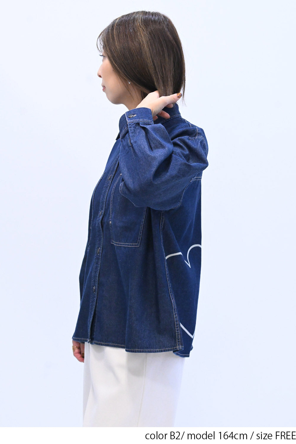 ≪SALE≫ DENIM Shirt with Printed Hem