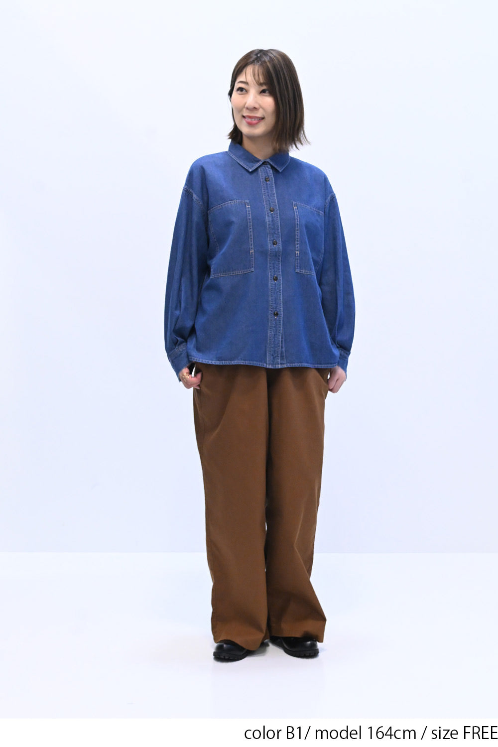 ≪SALE≫ DENIM Shirt with Printed Hem