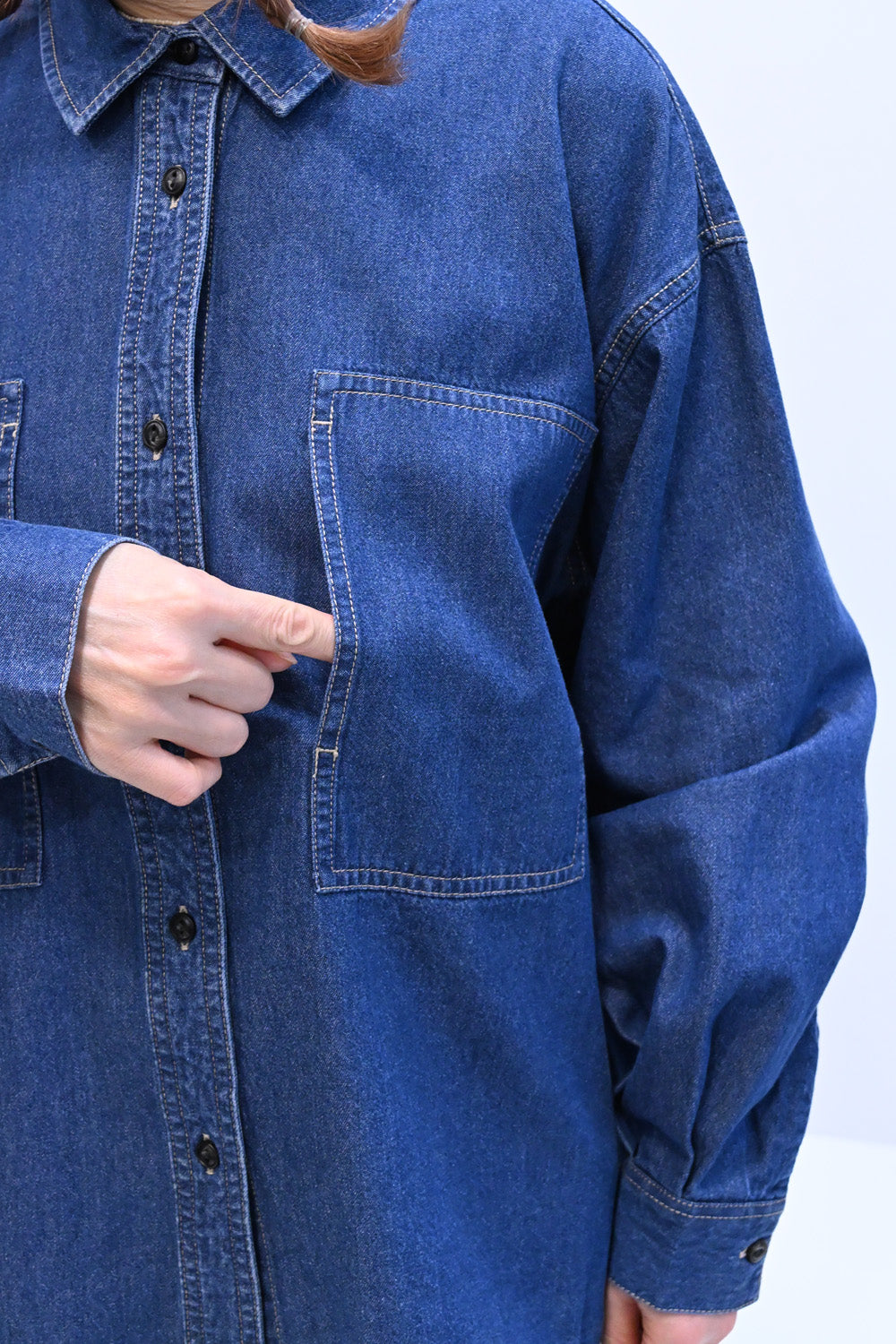 ≪SALE≫ DENIM Shirt with Printed Hem