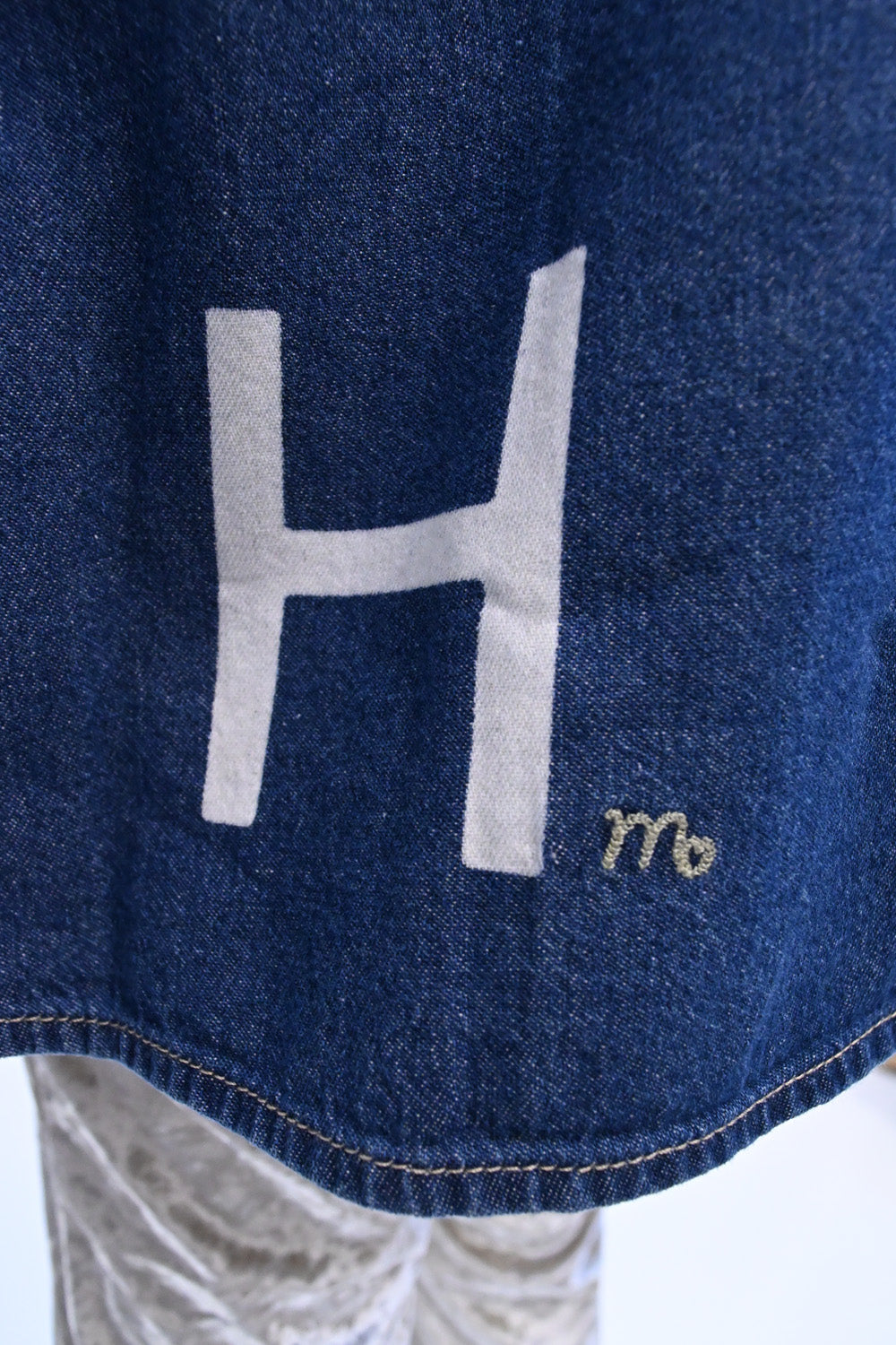 ≪SALE≫ DENIM Shirt with Printed Hem