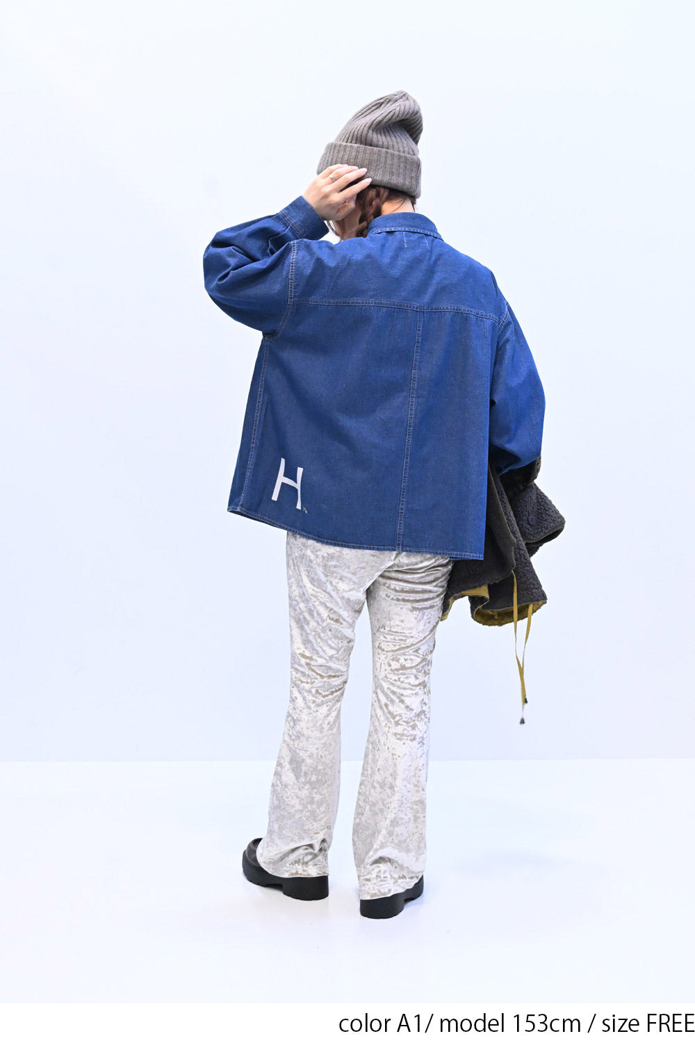 ≪SALE≫ DENIM Shirt with Printed Hem