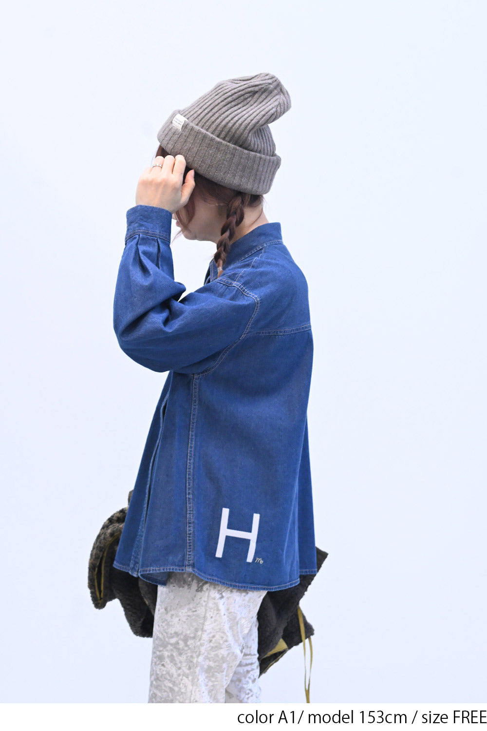 ≪SALE≫ DENIM Shirt with Printed Hem
