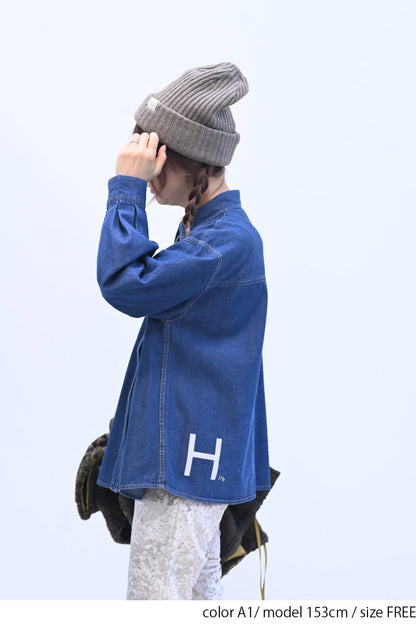 ≪SALE≫ DENIM Shirt with Printed Hem