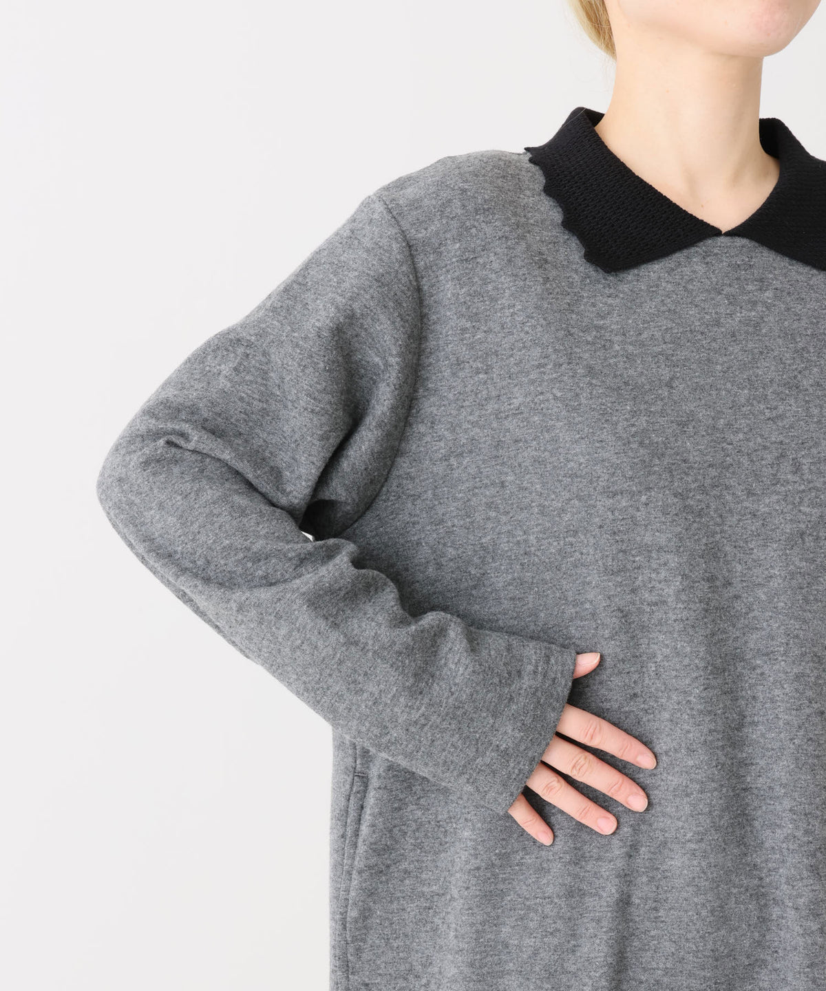 《近日発売》ニット衿ワンピース