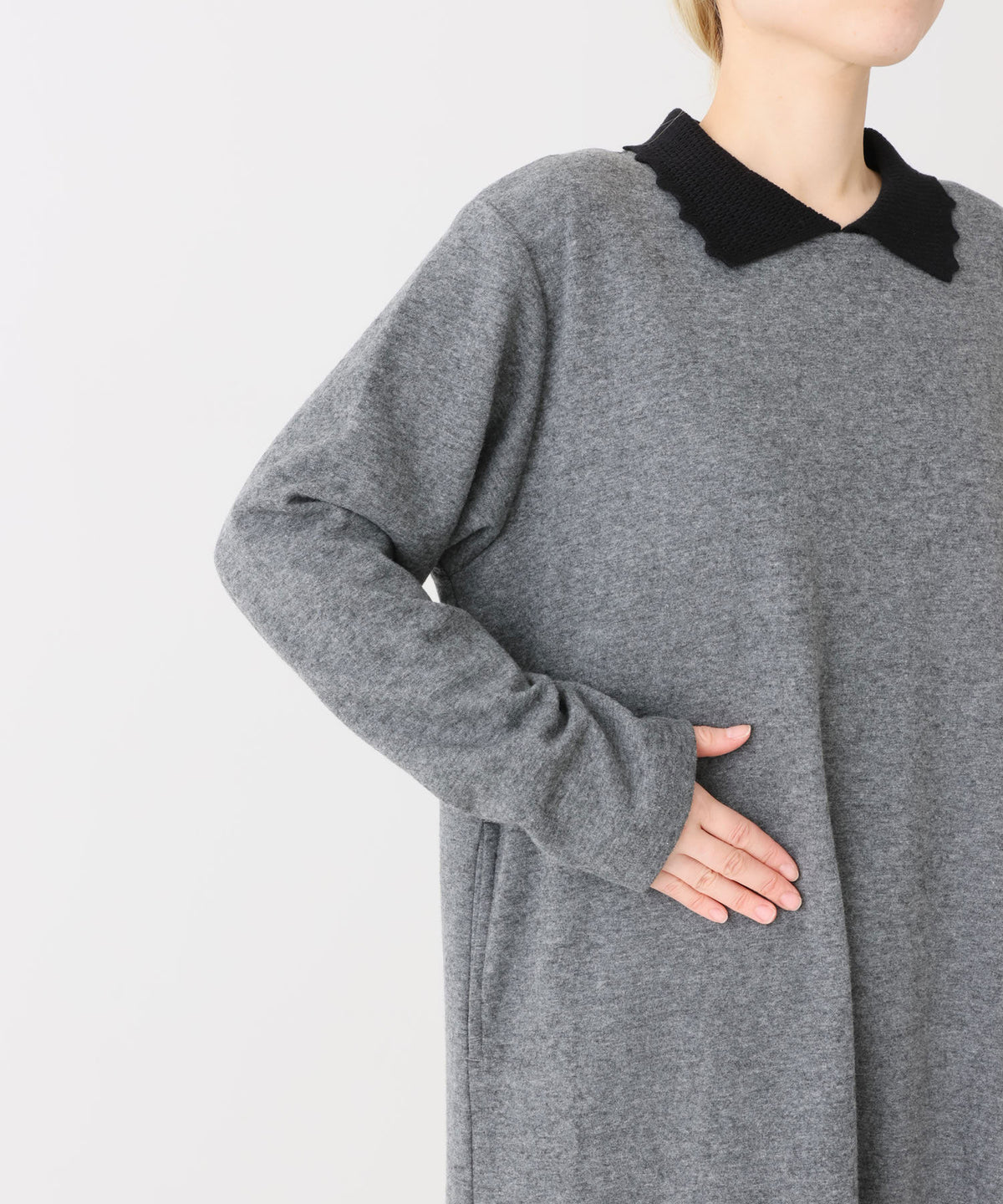 《近日発売》ニット衿ワンピース