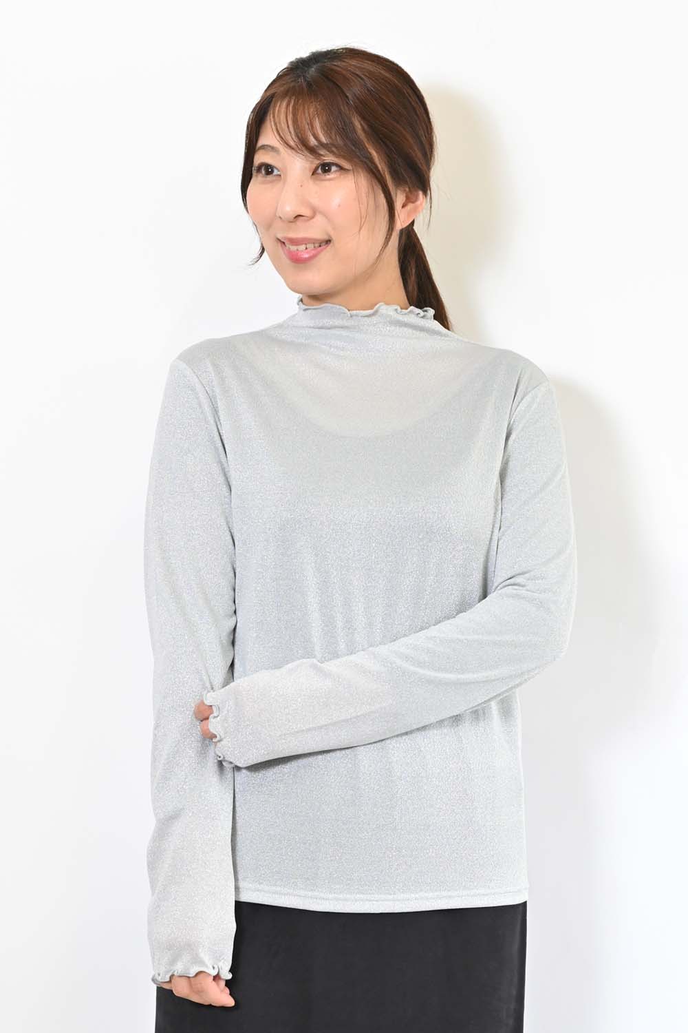 ラメチュールボトルネックプルオーバー