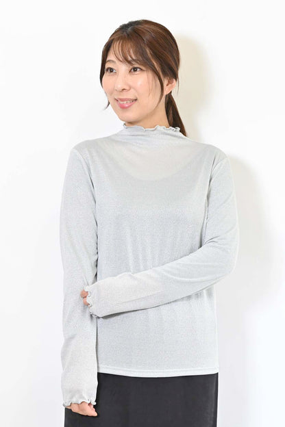 ラメチュールボトルネックプルオーバー