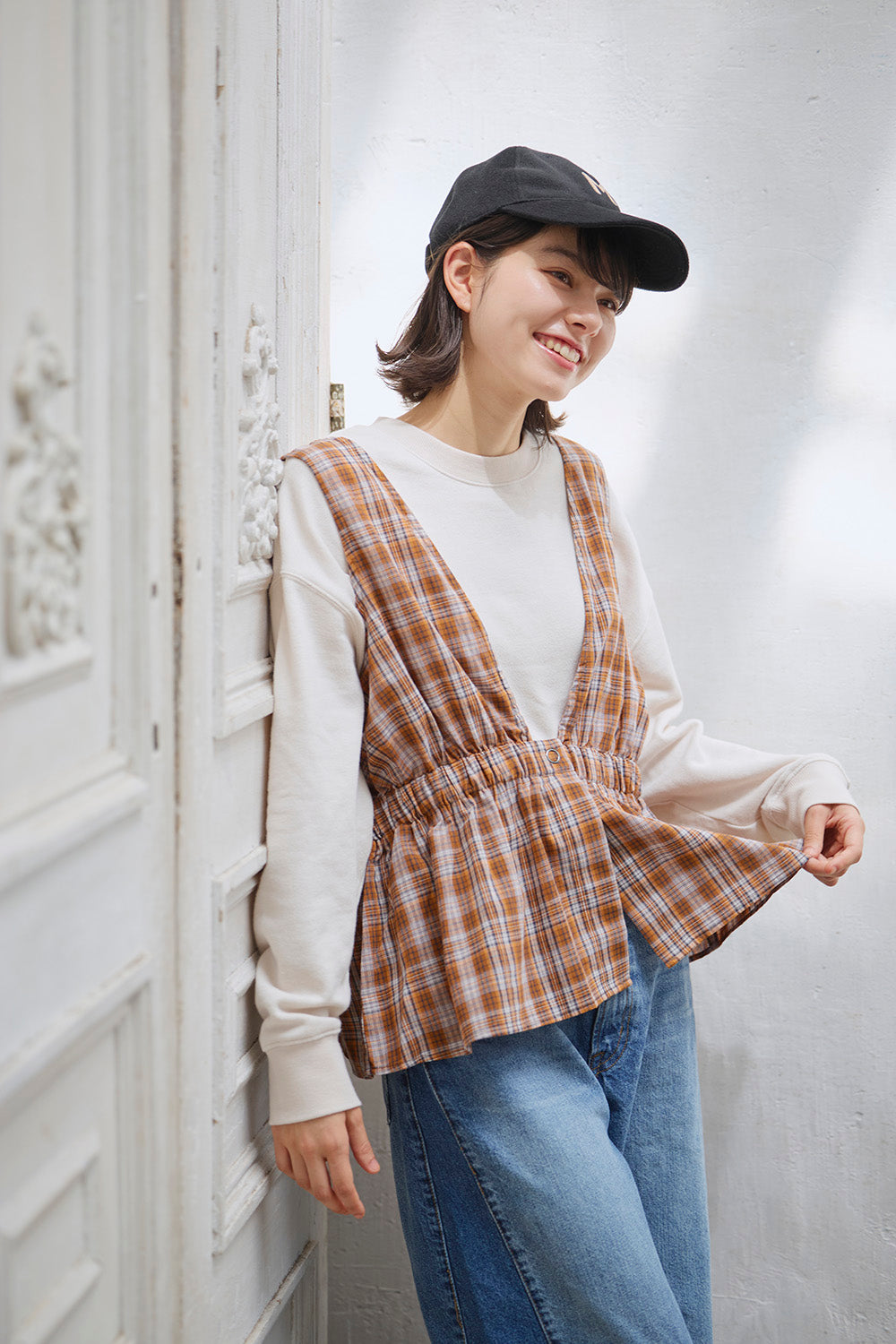 ≪SALE≫ Slub Fleece Crew Neck Tunic