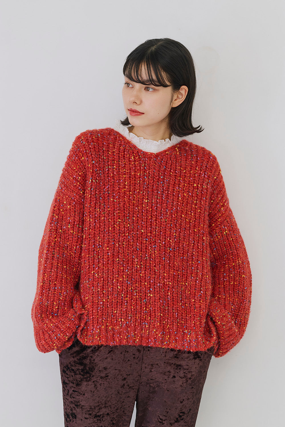 ≪SALE≫【charmmy】カラフルニットプルオーバー