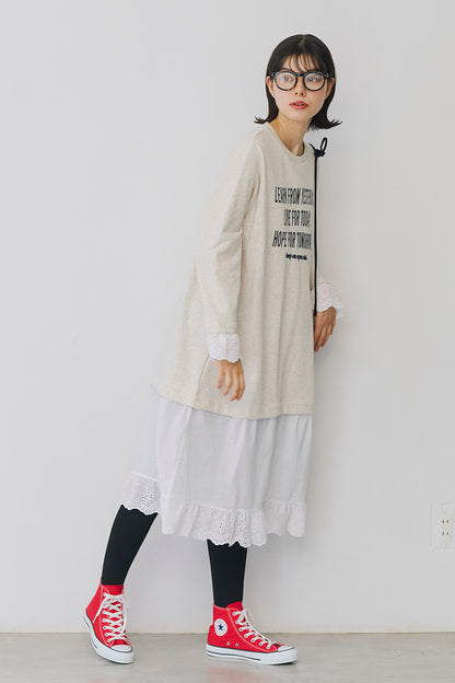 ≪SALE≫ 【charmmy】 Lace Switch Fleece Dress