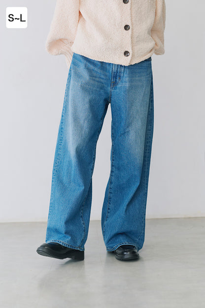 イージーストレートワイドパンツ
