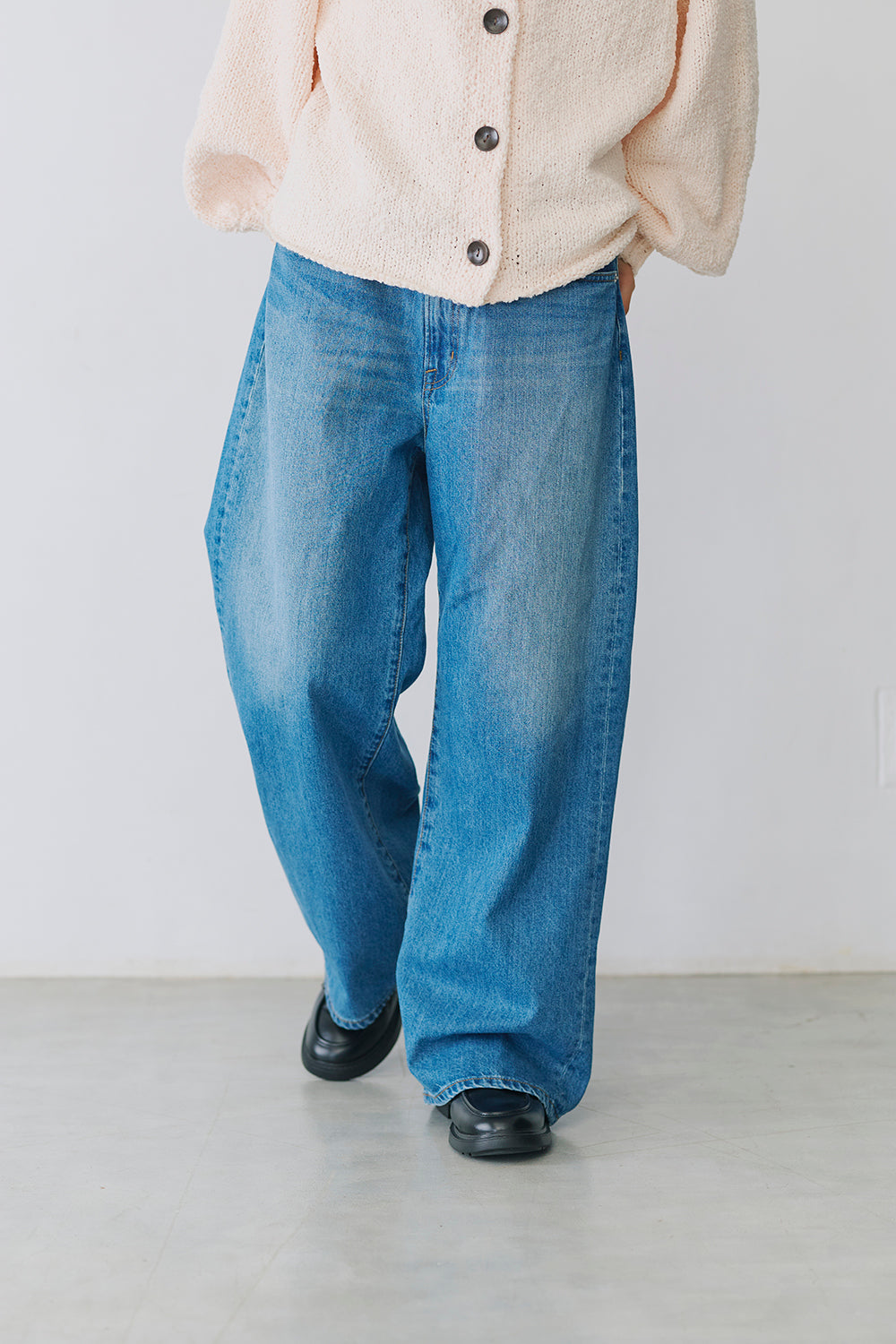 イージーストレートワイドパンツ