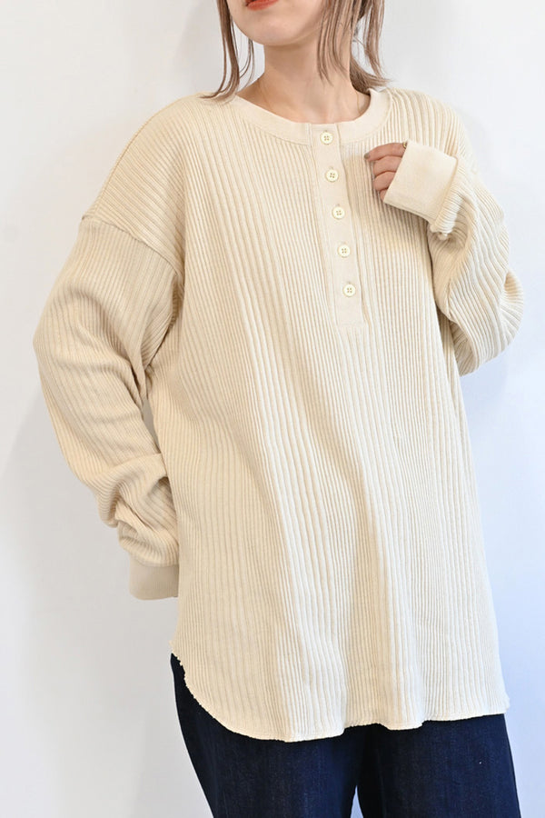 ≪SALE≫Random Tereko Henley Neck 2-Way Pullover