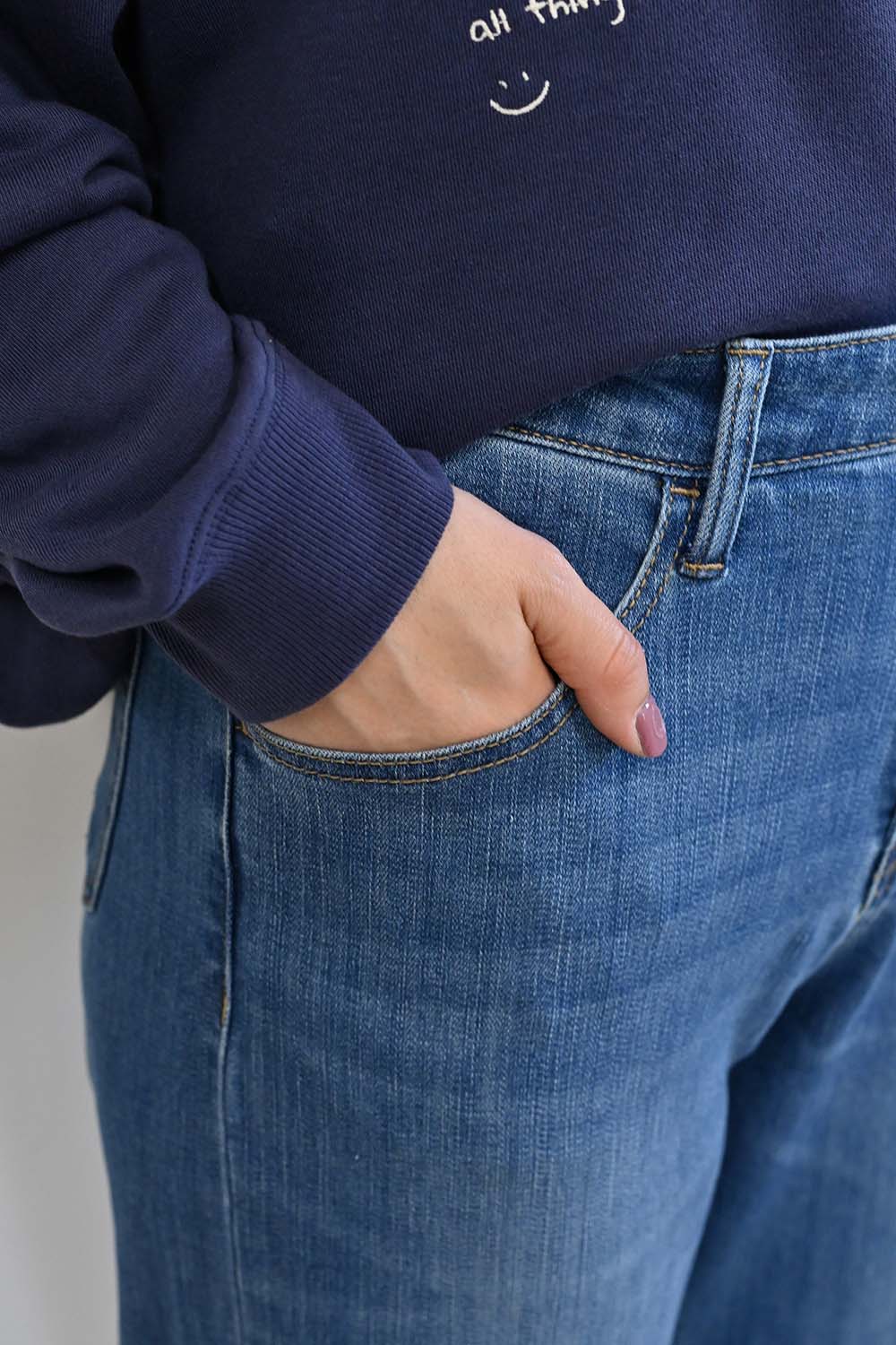 やわらかイージーワイドデニム+3cm