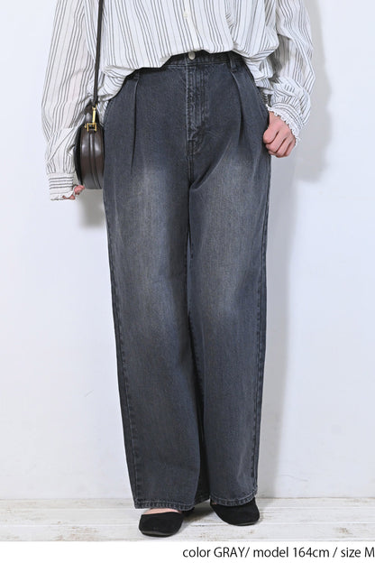 ≪SALE≫Easy Tuck Wide Pants