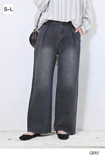 ≪SALE≫Easy Tuck Wide Pants