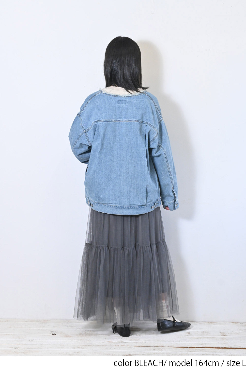 ジャーナルスタンダード　ノーカラーデニムジャケット ▫️店舗入荷 ららぽーと横浜店staff / 163cm @minashiohata