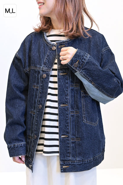 ≪SALE≫Collarless Denim Jacket ②