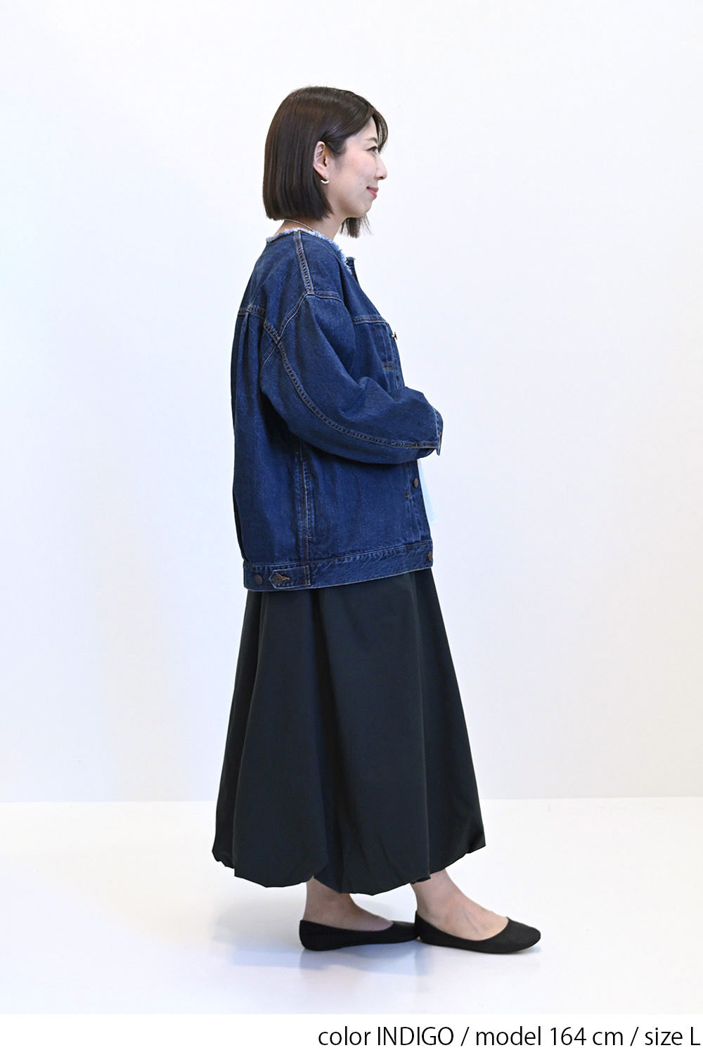 ≪SALE≫Collarless Denim Jacket ②