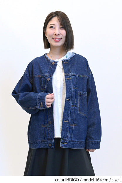 ≪SALE≫Collarless Denim Jacket ②