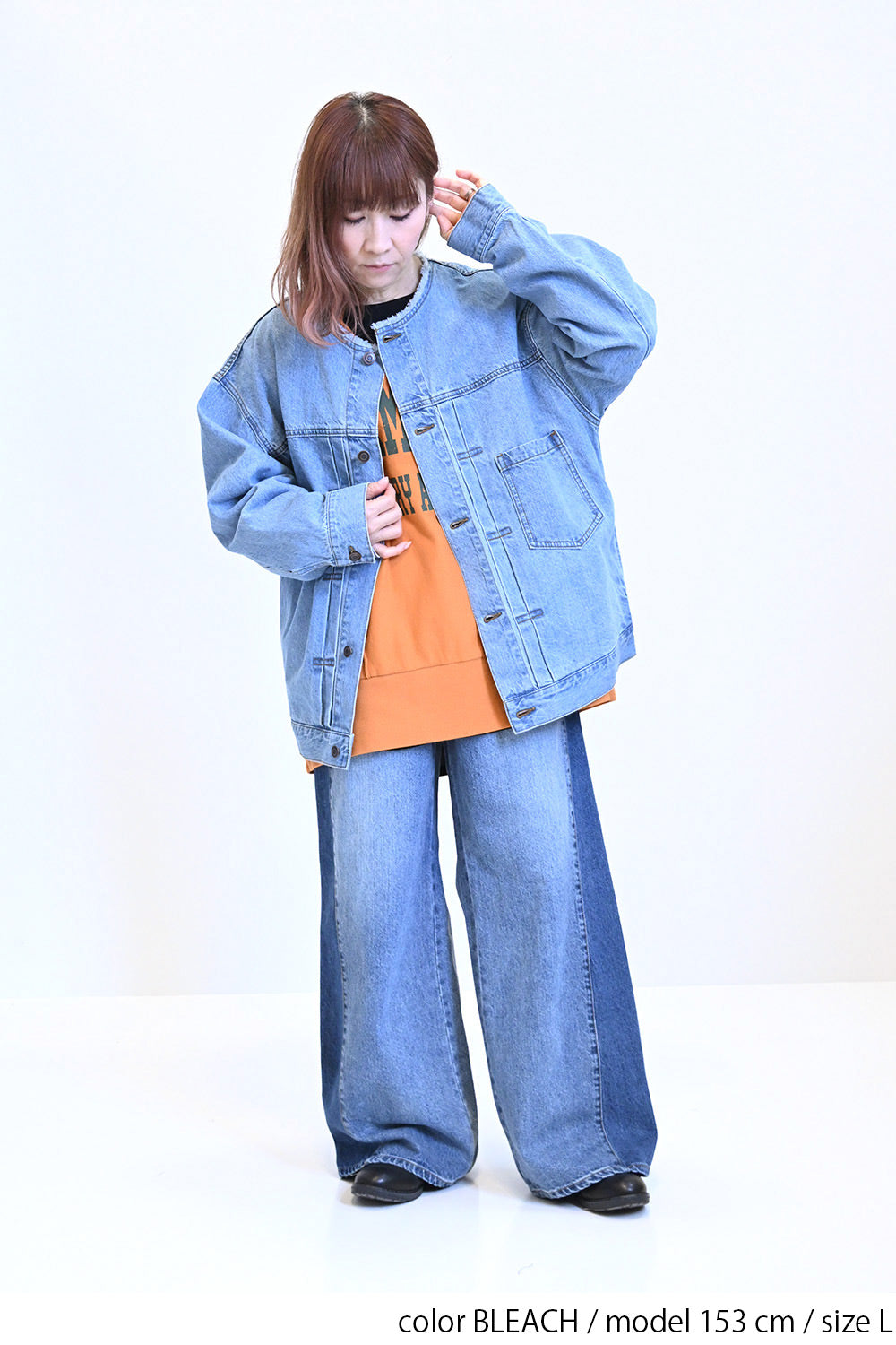 ≪SALE≫Collarless Denim Jacket ②