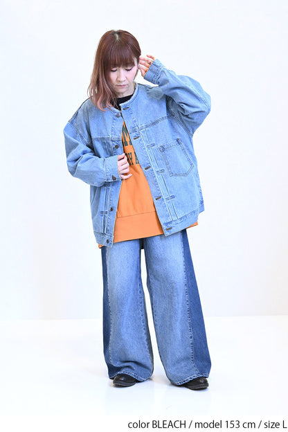≪SALE≫Collarless Denim Jacket ②