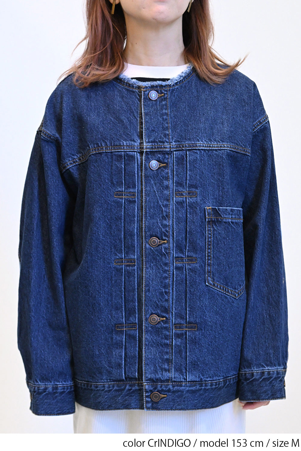 ≪SALE≫Collarless Denim Jacket ②