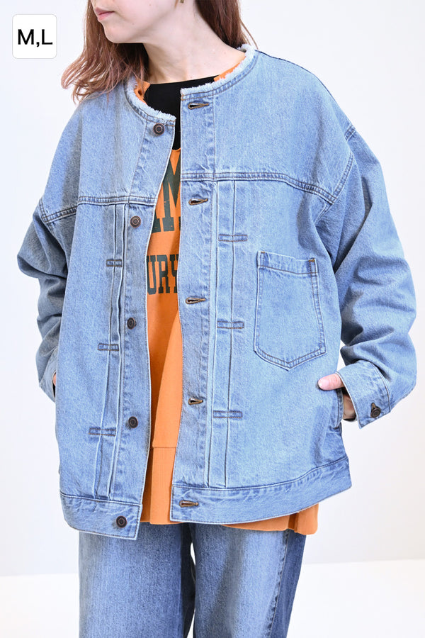 ≪SALE≫Collarless Denim Jacket ②