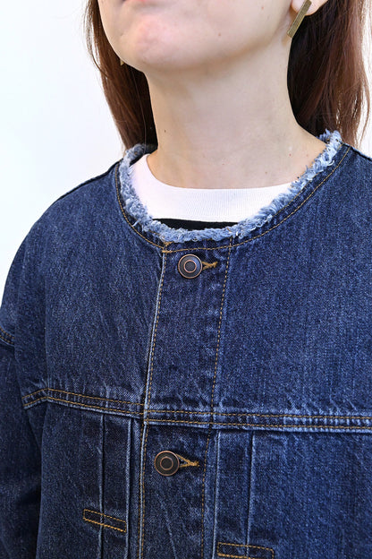 ≪SALE≫Collarless Denim Jacket ②