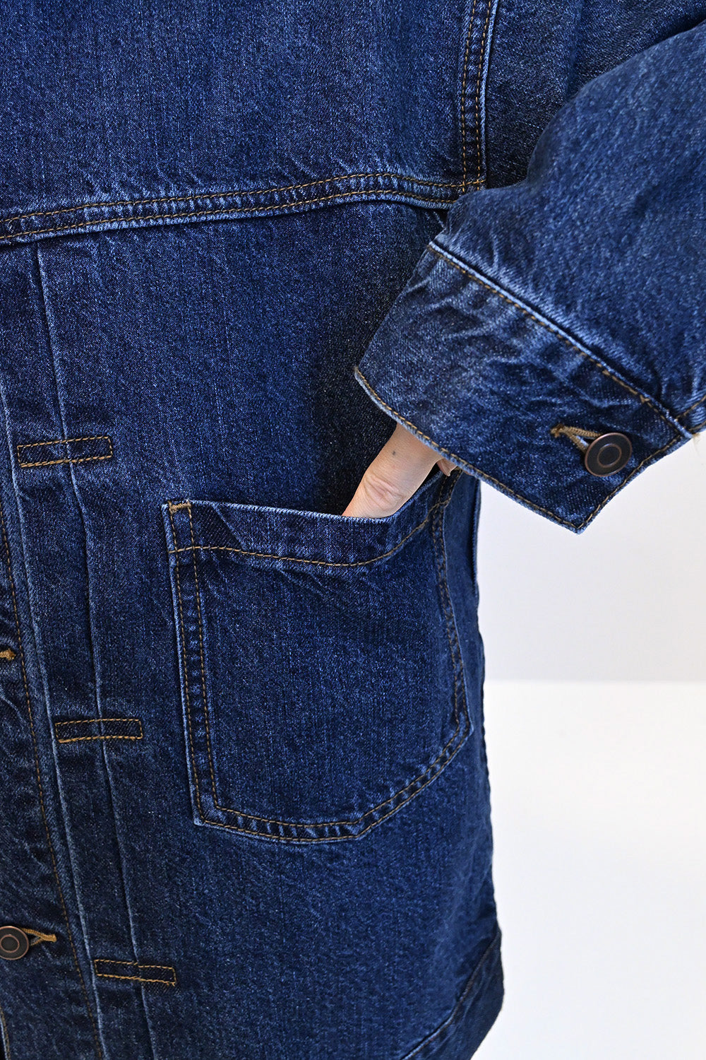 ≪SALE≫Collarless Denim Jacket ②