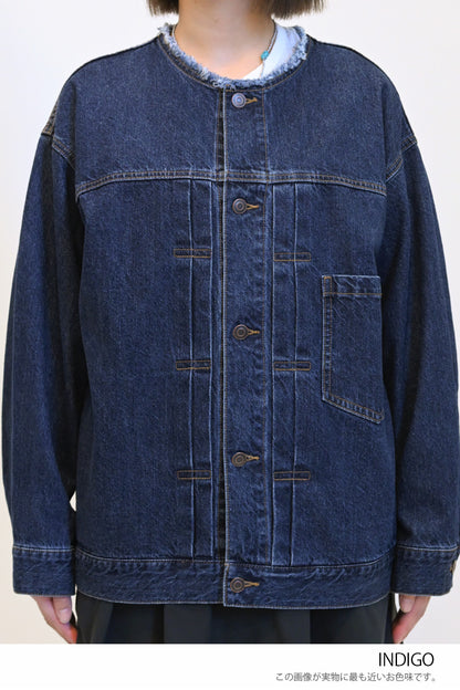 ≪SALE≫Collarless Denim Jacket ②