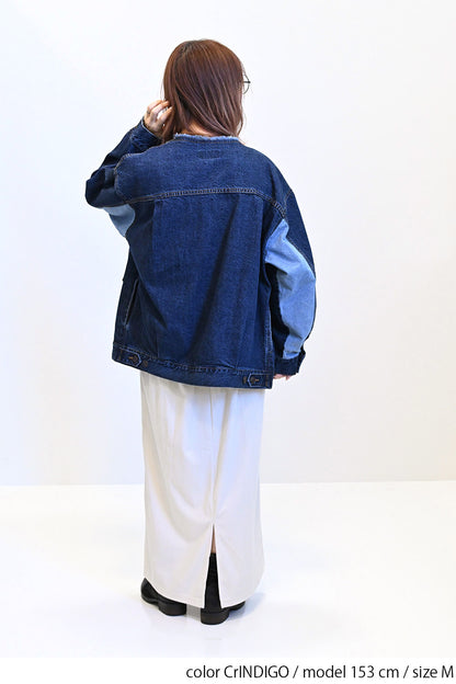 ≪SALE≫Collarless Denim Jacket ②