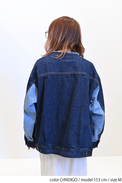 ≪SALE≫Collarless Denim Jacket ②