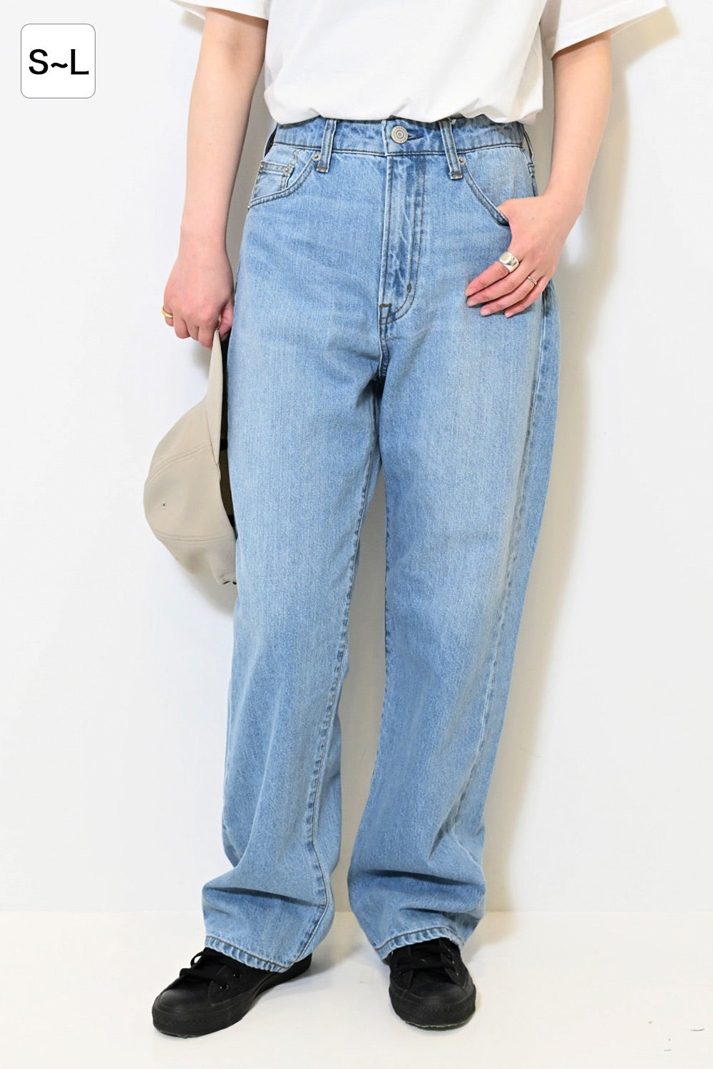 イージーストレートデニムパンツ