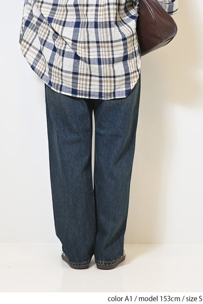 イージーストレートデニムパンツ