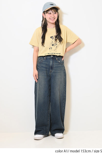 イージーストレートワイドパンツ
