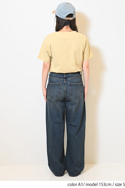 イージーストレートワイドパンツ